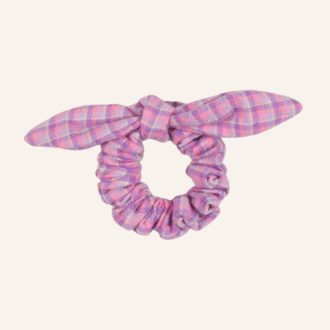 Nixnut Nixnut Bow Scrunchie - Lila Checkered Nixnut Nixnut Bow Scrunchie - Lila Checkered