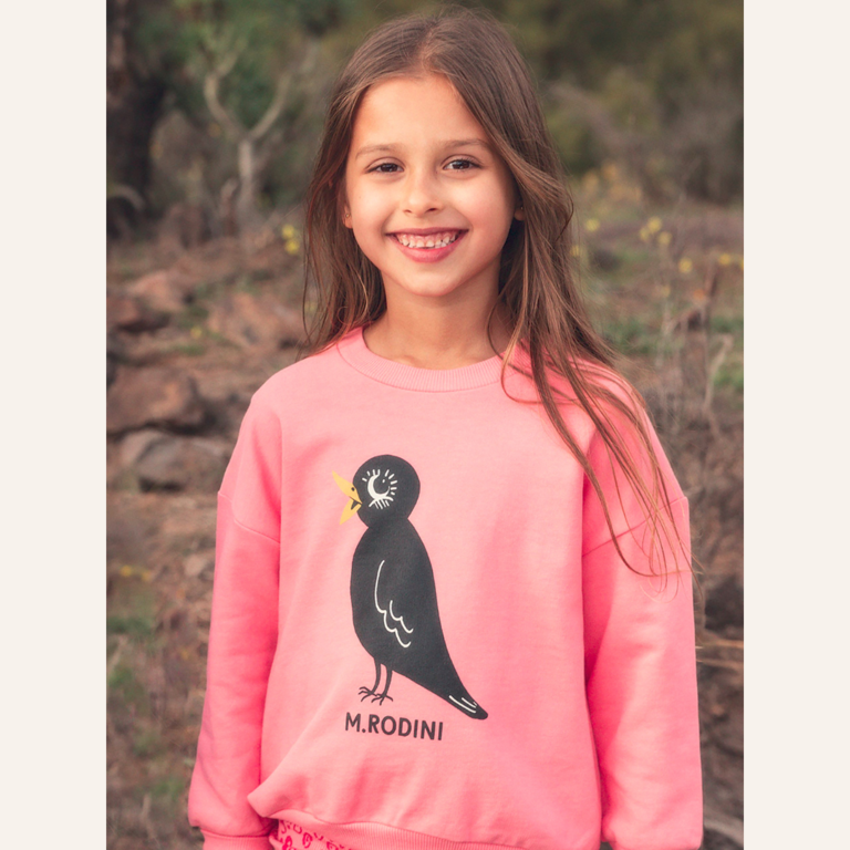 Mini Rodini Mini Rodini Blackbird Sp Sweatshirt - Pink