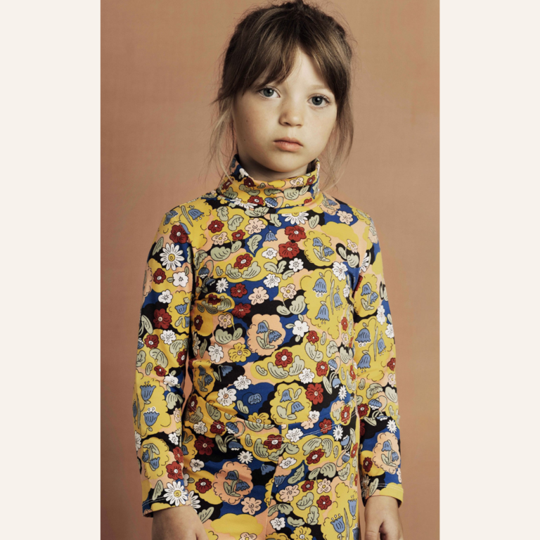 Mini Rodini Mini Rodini Flowers AOP Turtleneck - Multi
