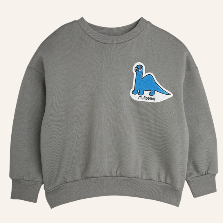 Mini Rodini Mini Rodini Dino patch sweater - Grey