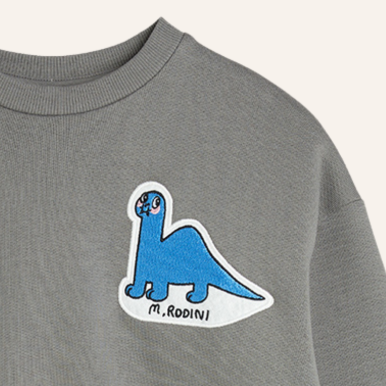 Mini Rodini Mini Rodini Dino patch sweater - Grey
