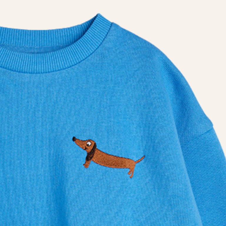 Mini Rodini Mini Rodini Dog emb sweatshirt - Blue