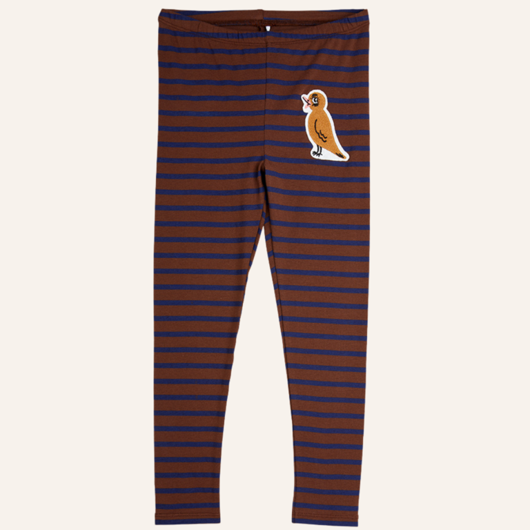 Mini Rodini Mini Rodini Stripe bird patch legging