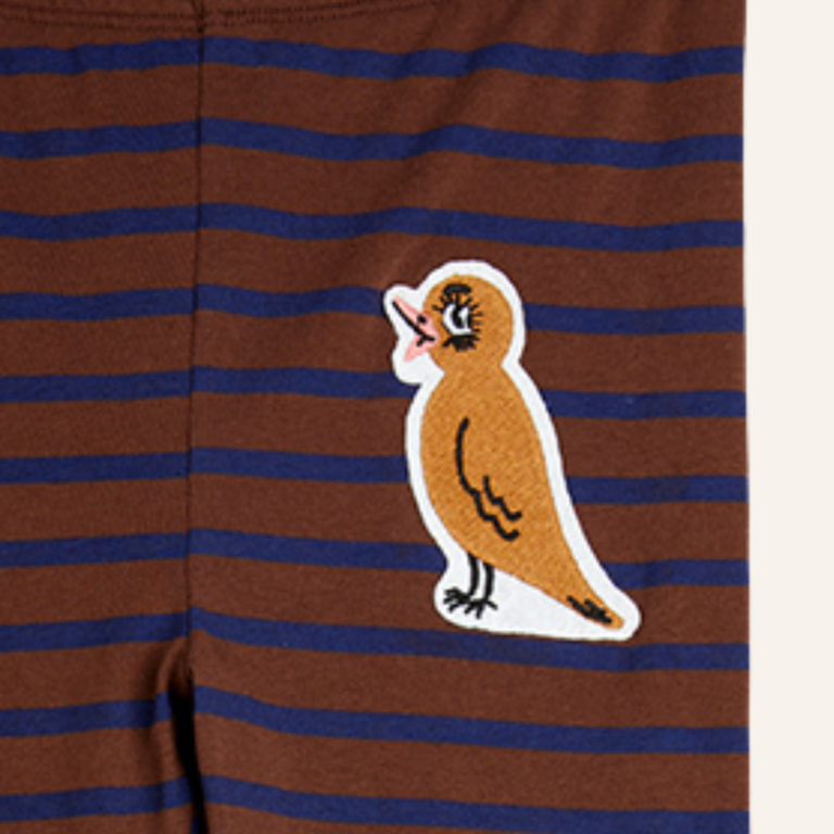 Mini Rodini Mini Rodini Stripe bird patch legging