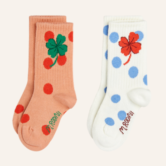 Mini Rodini Mini Rodini Clover 2-pack socks - Multi Mini Rodini Mini Rodini Clover 2-pack socks - Multi
