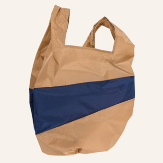 Susan Bijl Susan Bijl - The New Shopping Bag Camel&Navy size L Susan Bijl Susan Bijl - The New Shopping Bag Camel&Navy size L