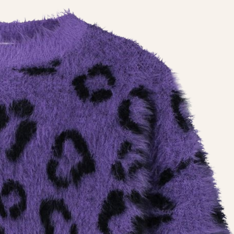 Call me Frankie Call me Frankie leopard fluffy sweater - Purple
