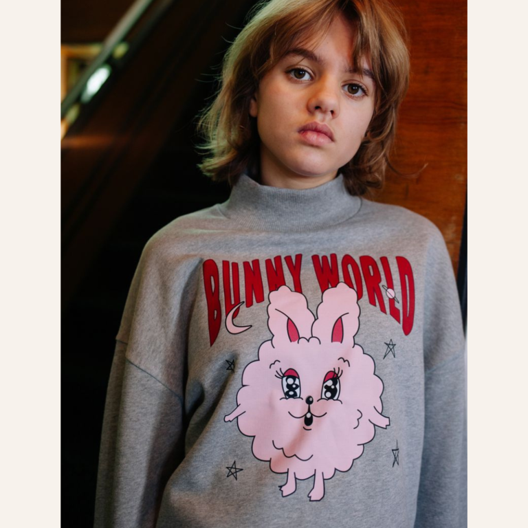 Call me Frankie Call me Frankie cropped bunny sweater - Grey