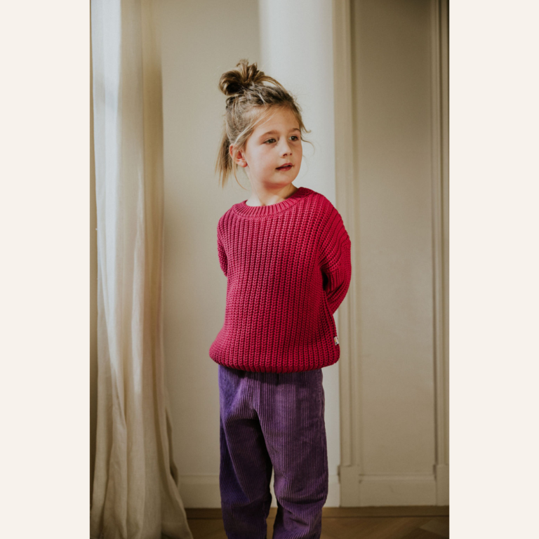 Yuki Yuki Chunky Knitted Sweater - Fuchsia