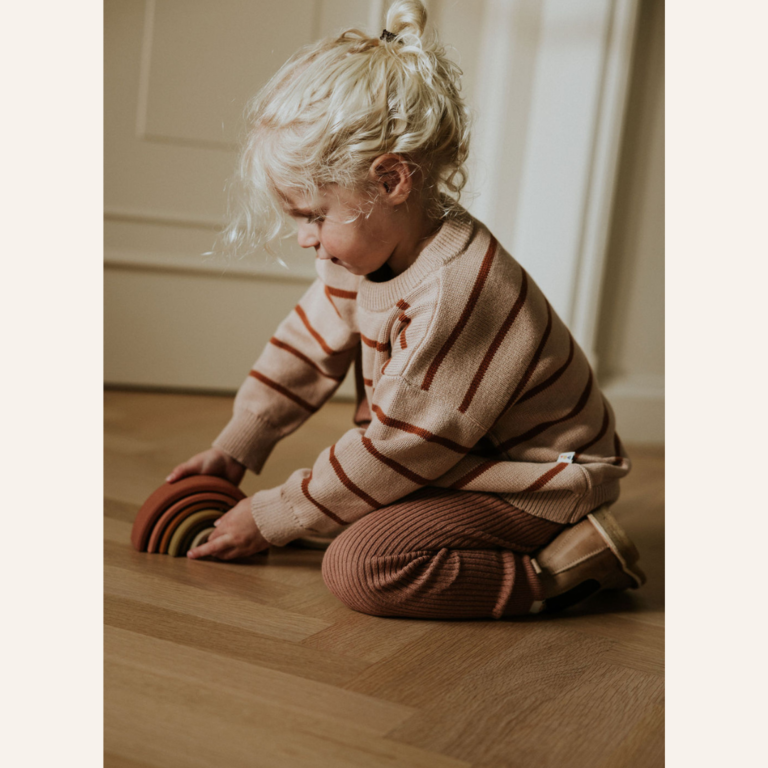 Yuki Yuki Knitted Leggings Fine Rib - Vintage Pink