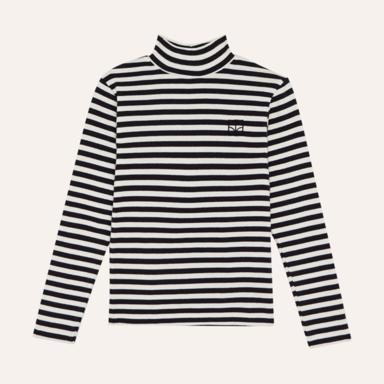 The Campamento The Campamento Grey Stripes Turtle Neck Shirt