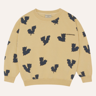 The Campamento The Campamento Blue Squirrels Sweatshirt - Yellow The Campamento The Campamento Blue Squirrels Sweatshirt - Yellow