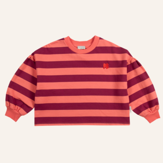 Petit Blush Petit Blush Sweater stripe - Peach/bordeaux