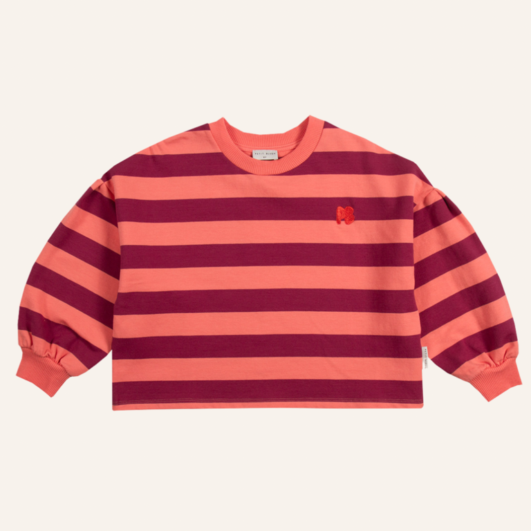 Petit Blush Petit Blush Sweater stripe - Peach/bordeaux