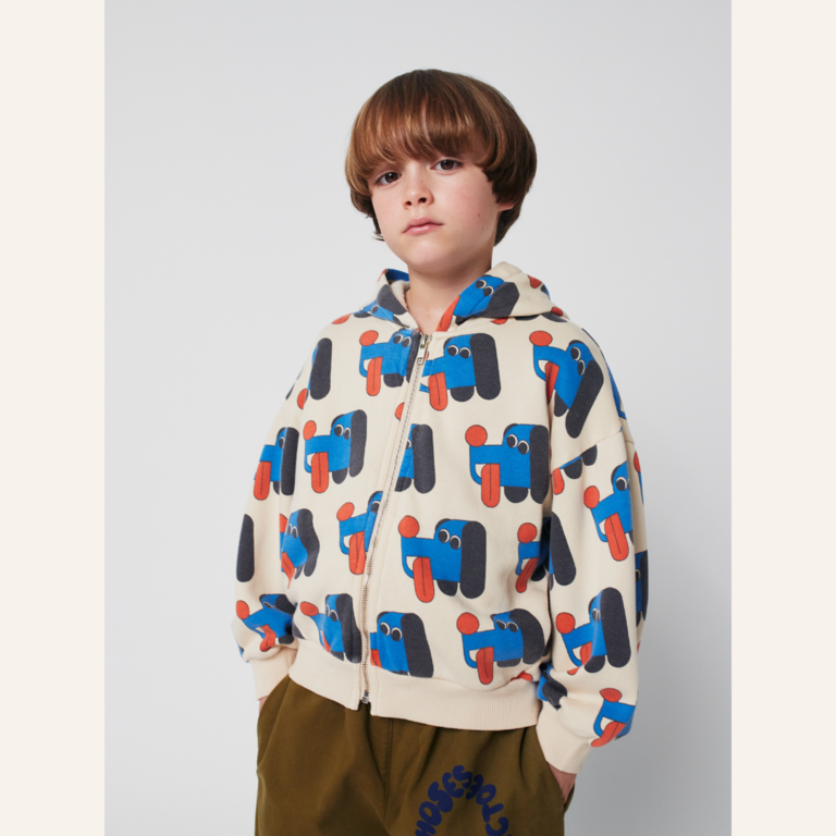 Bobo Choses Bobo Choses Doggy Mate All Over Zipped Hoodie