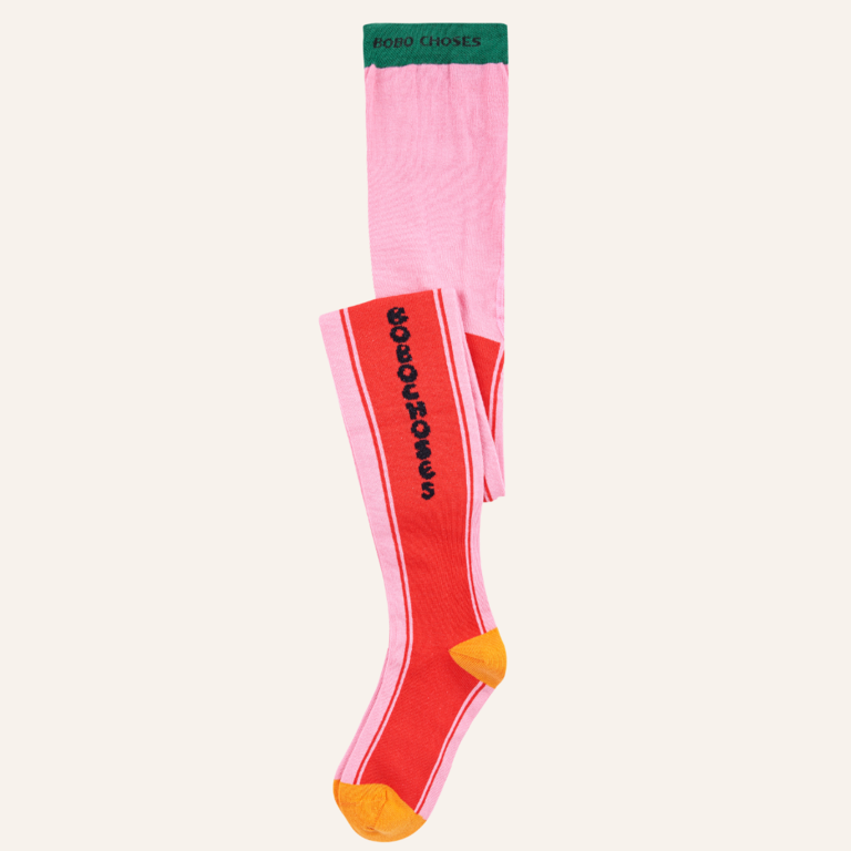 Bobo Choses Bobo Choses Color Block Tights - Pink/Red
