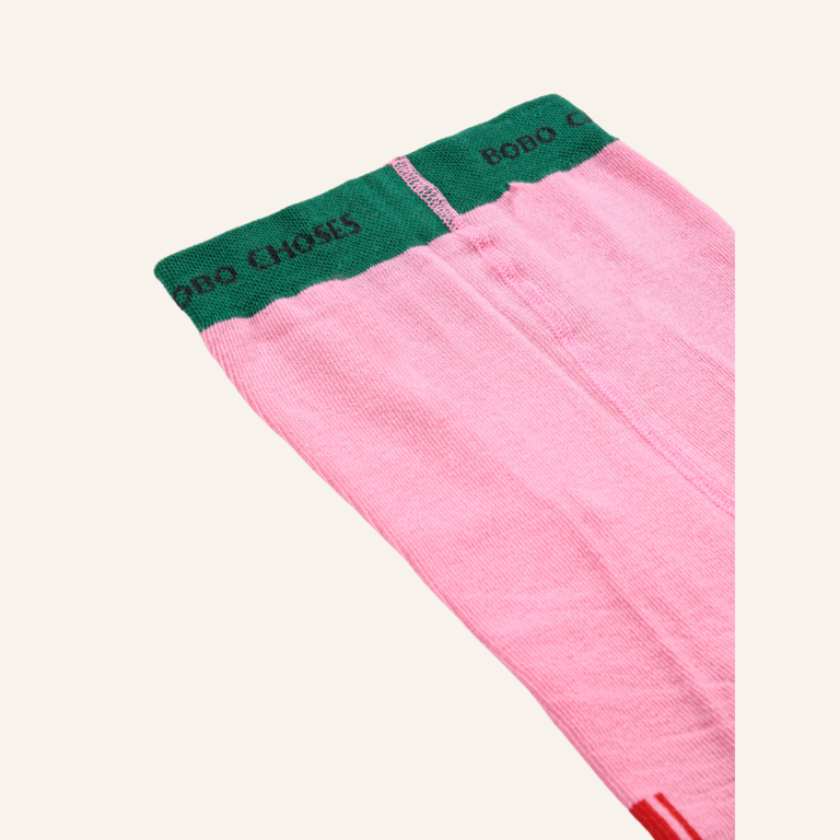 Bobo Choses Bobo Choses Color Block Tights - Pink/Red