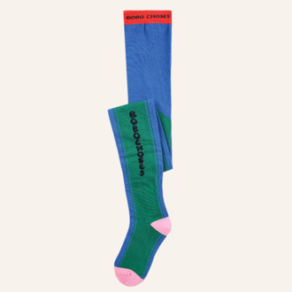 Bobo Choses Bobo Choses Color Block Tights - Green/Blue Bobo Choses Bobo Choses Color Block Tights - Green/Blue