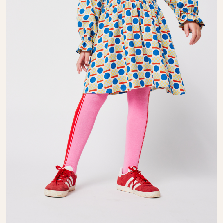 Bobo Choses Bobo Choses Color Block Tights - Pink/Red