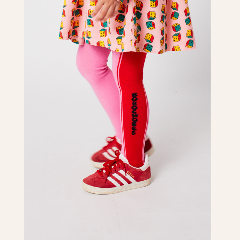 Bobo Choses Bobo Choses Color Block Tights - Pink/Red