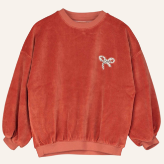Lötiekids Sweatshirt Bow Embroidery - Clay Lötiekids Sweatshirt Bow Embroidery - Clay