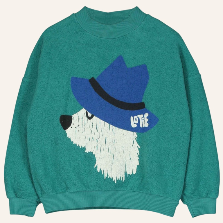 Lötiekids Lötiekids Teddy Sweatshirt Chill Dog - Green Teddy