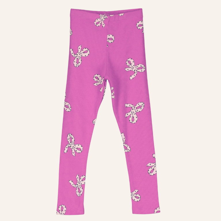Lötiekids Lötiekids Rib Leggings Bows - Fucsia