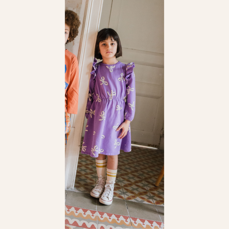 Lötiekids Lötiekids Ruffle Sleeve Dress Bows - Lilac