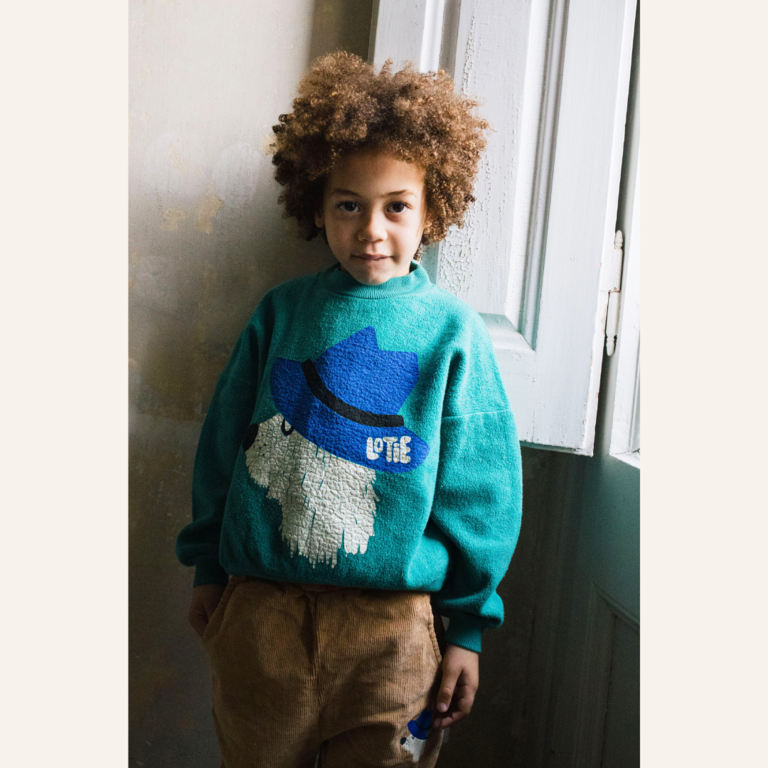 Lötiekids Lötiekids Teddy Sweatshirt Chill Dog - Green Teddy