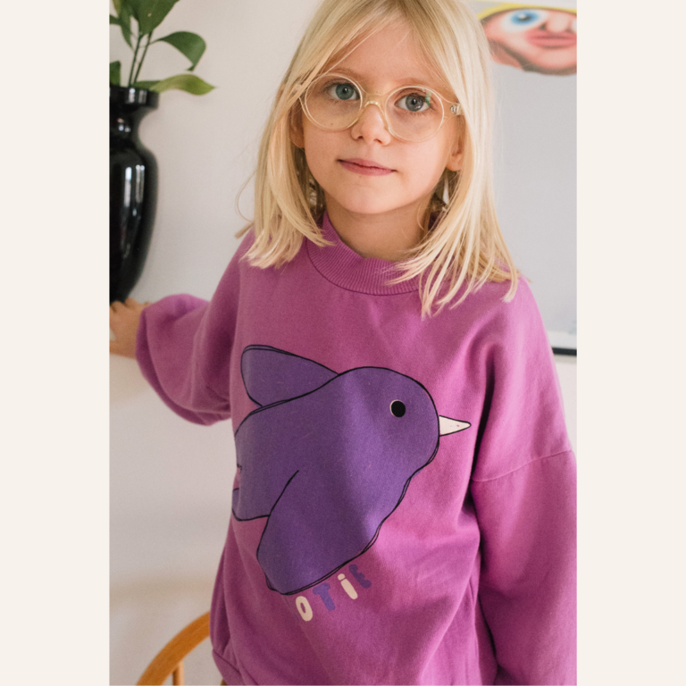 Lötiekids Lötiekids Sweatshirt Flowing Bird - Fucsia