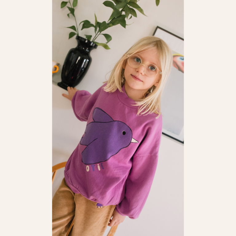 Lötiekids Lötiekids Sweatshirt Flowing Bird - Fucsia