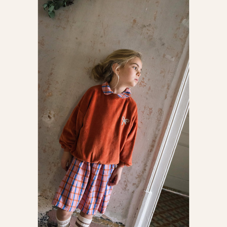 Lötiekids Sweatshirt Bow Embroidery - Clay