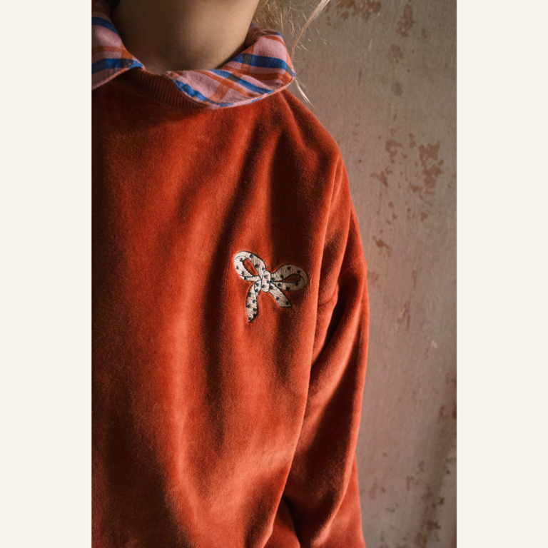 Lötiekids Sweatshirt Bow Embroidery - Clay