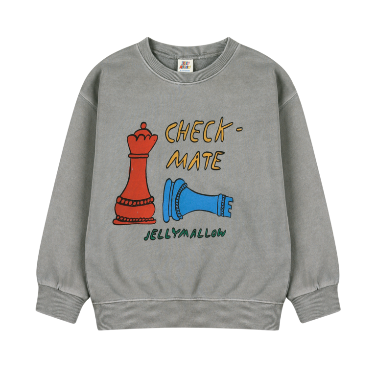 Jelly Mallow Jelly Mallow Check mate pigment sweatshirt - Gray