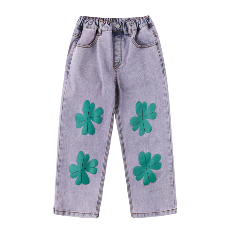 Jelly Mallow Jelly Mallow Lucky clover denim pants - Blue