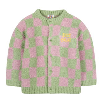 Jelly Mallow Jelly Mallow Dice game cardigan - Pink/green Jelly Mallow Jelly Mallow Dice game cardigan - Pink/green
