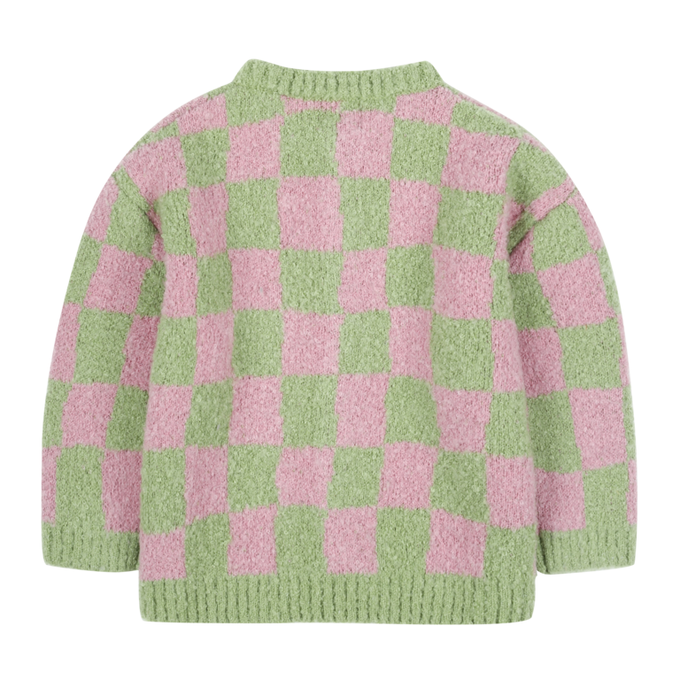 Jelly Mallow Jelly Mallow Dice game cardigan - Pink/green
