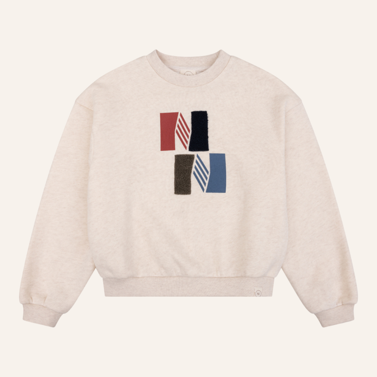 Navy Natural Navy Natural Oversized Sweater - Beige Melange