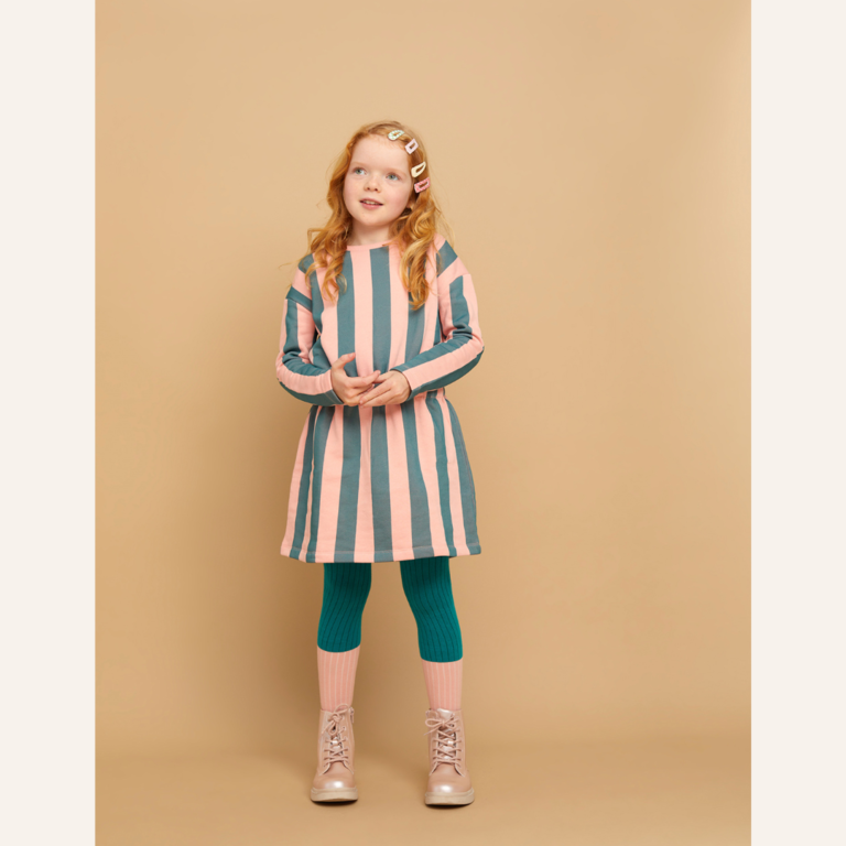 Sproet & Sprout Sproet & Sprout Dress Block Stripe - Peach Parfait
