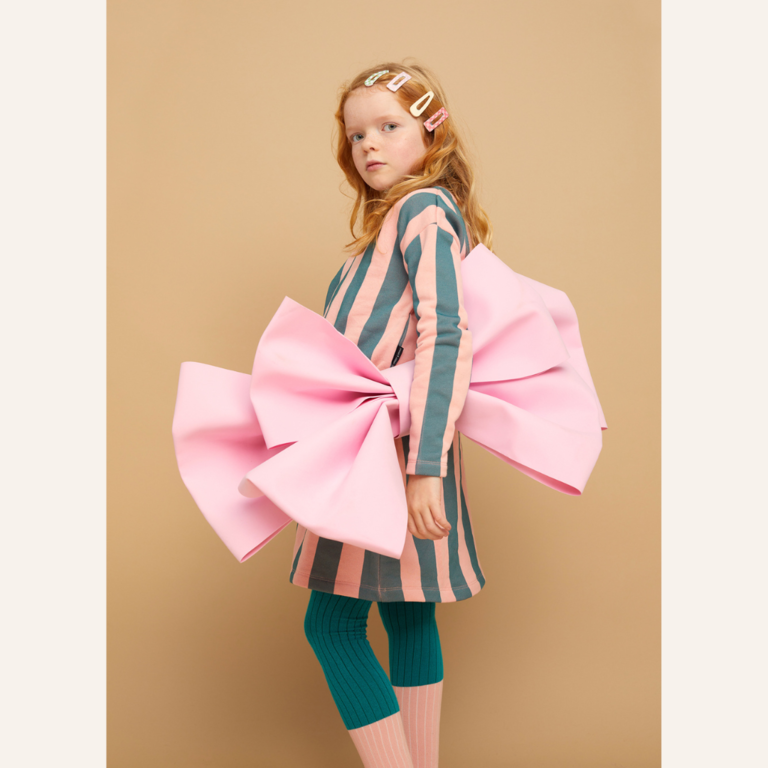 Sproet & Sprout Sproet & Sprout Dress Block Stripe - Peach Parfait