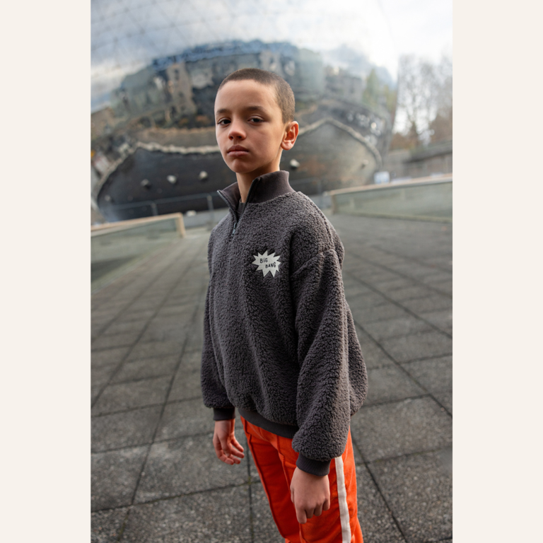 Sproet & Sprout Sproet & Sprout Teddy Anorak Sweatshirt - Washed Black