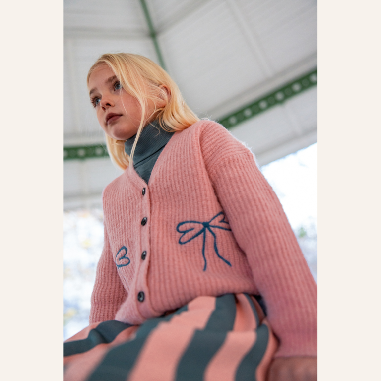 Sproet & Sprout Sproet & Sprout Girls Cardigan Bows - Peach Parfait