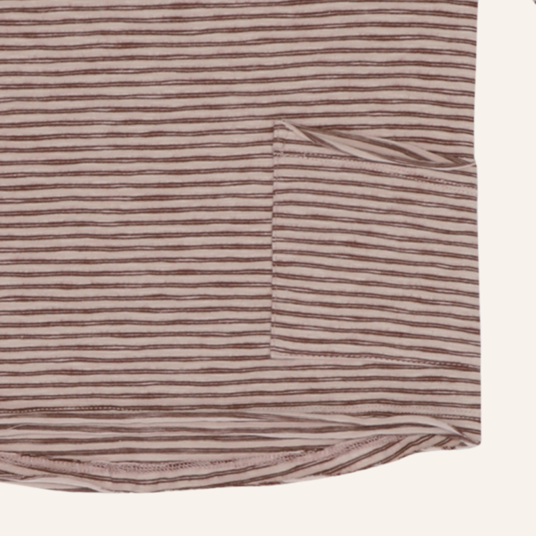 Phil&Phae Phil&Phae Drop shoulder top LS stripes - Chocolate