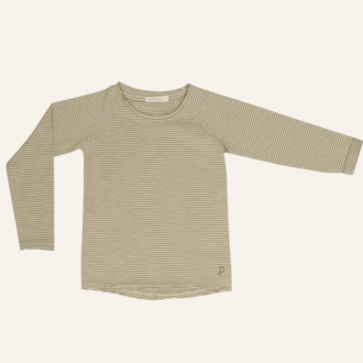 Phil&Phae Phil&Phae Raglan tee LS stripes - Soft moss