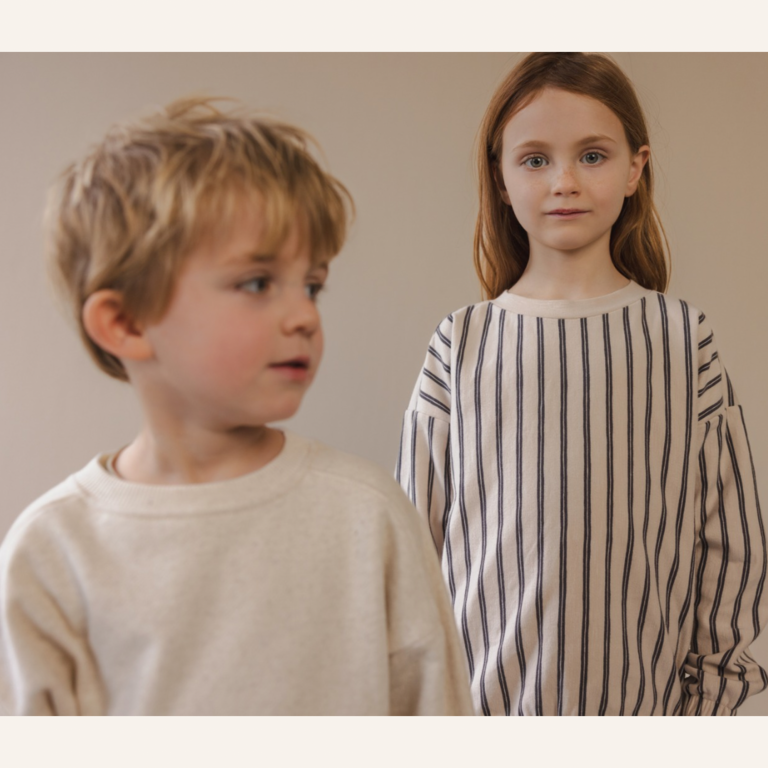 Phil&Phae Phil&Phae Sweater slub stripes - Graphite