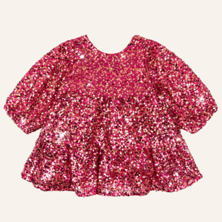 Konges Sløjd Konges Sløjd Lila Sequins Bow Dress - Sparkling Sangria