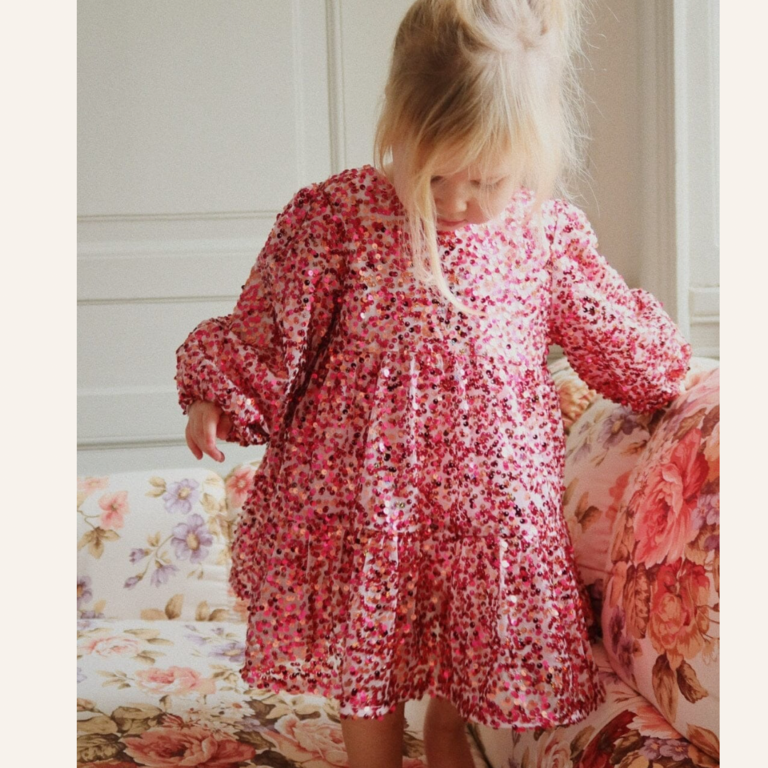 Konges Sløjd Konges Sløjd Lila Sequins Bow Dress - Sparkling Sangria