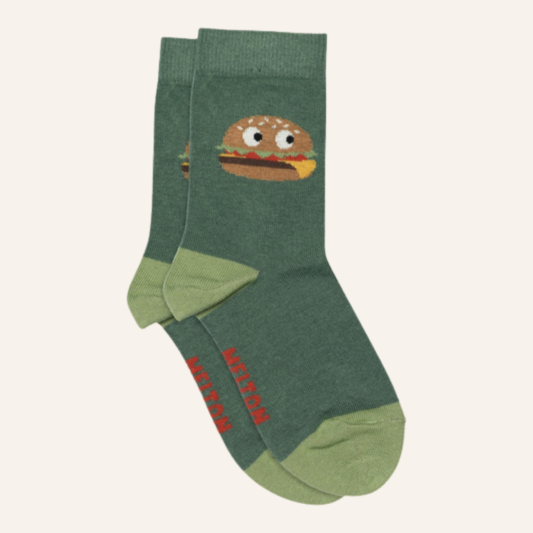 Melton Melton Burger socks - June bug