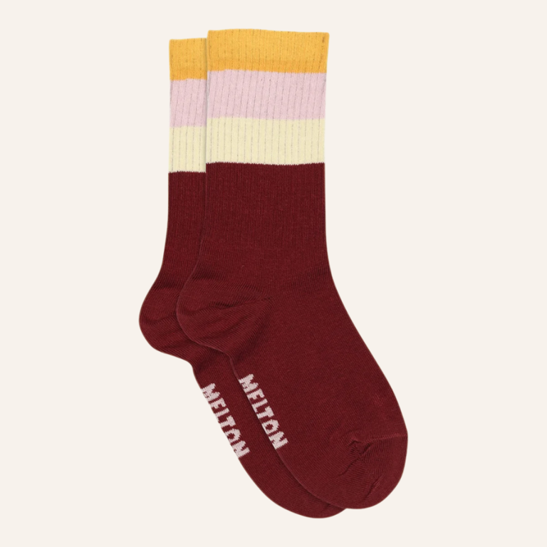 Melton Melton Wide stripes socks - Sundried Tomato