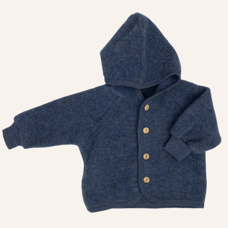 Engel Natur Engel Natur jas met capuchon - Blue melange